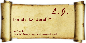Loschitz Jenő névjegykártya